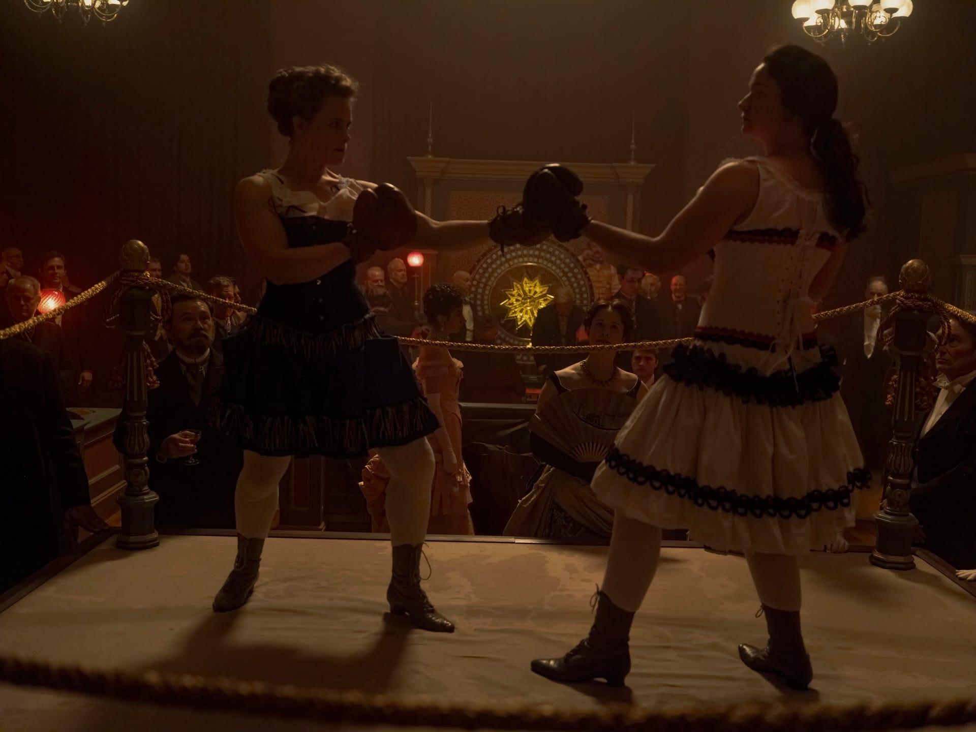 Two female boxers at The Haymarket set