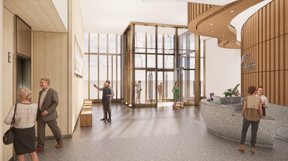 Calvary Baptist Church interior rendering