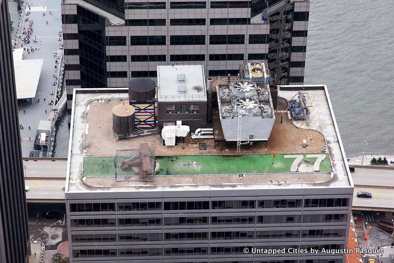 The plane model at 77 Water Street as seen from a neighboring building circa 2015
