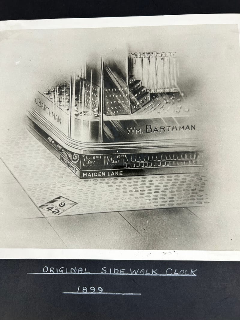 Illustration of the original Barthman Sidewalk Clock
