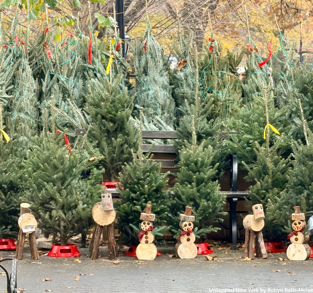 Christmas tree stand in NYC