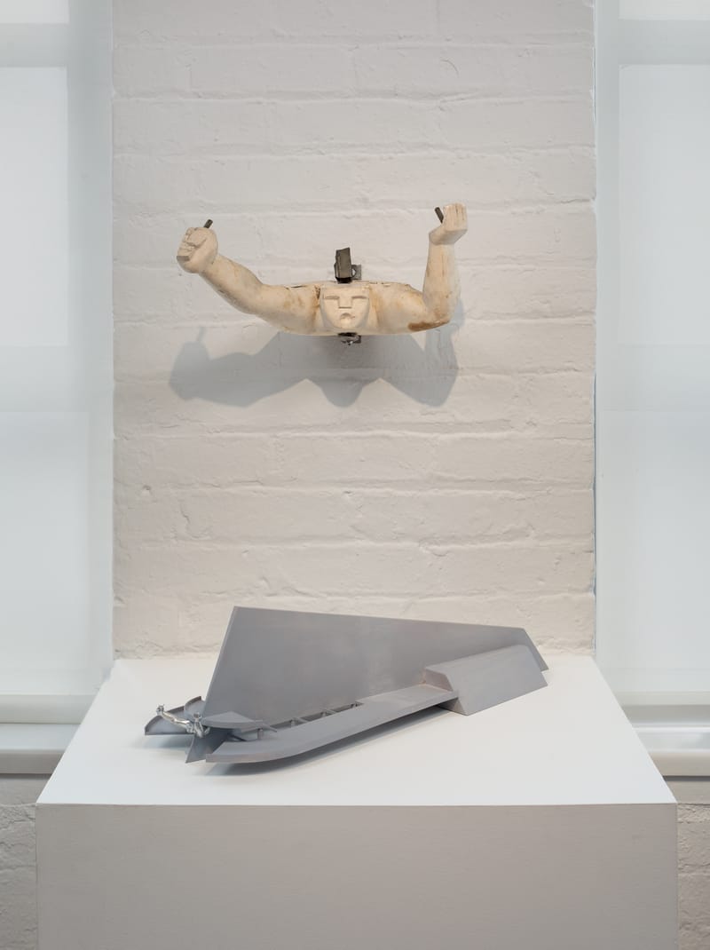 Models of Noguchi's sculpture and the Labor Pavilion