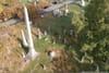 Aerial view of grave sites at Green-Wood Cemetery