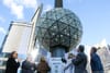 At the New Year's Eve ball drop test atop Times Square