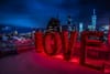 Laura Kimpton’s LOVE Monumental Word Sculpture on Roof of James Hotel