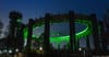 NYS Pavilion lit up green