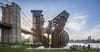 Land sculpture by Nicholas Galanin at Brooklyn Bridge Park