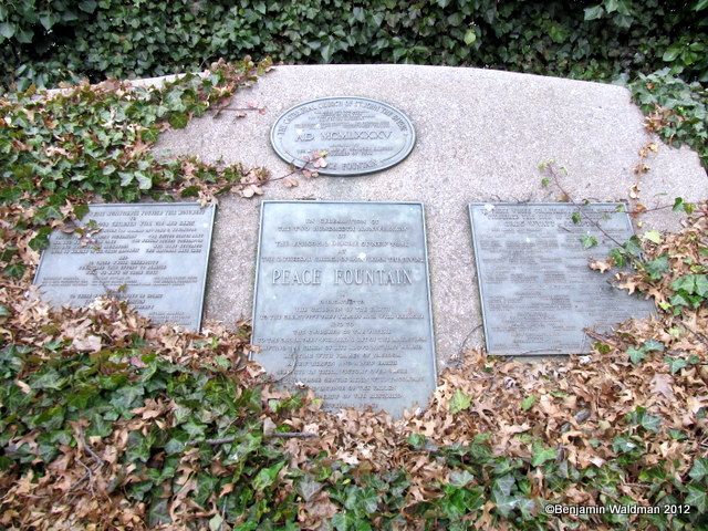 Peace Fountain-Cathedral St John the Divine-Decapitated Satan-Giraffes-DNA-NYC-Plaque